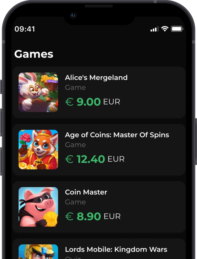 HeyCash mobile application HeyCash mobile application showing a list of tasks with rewards